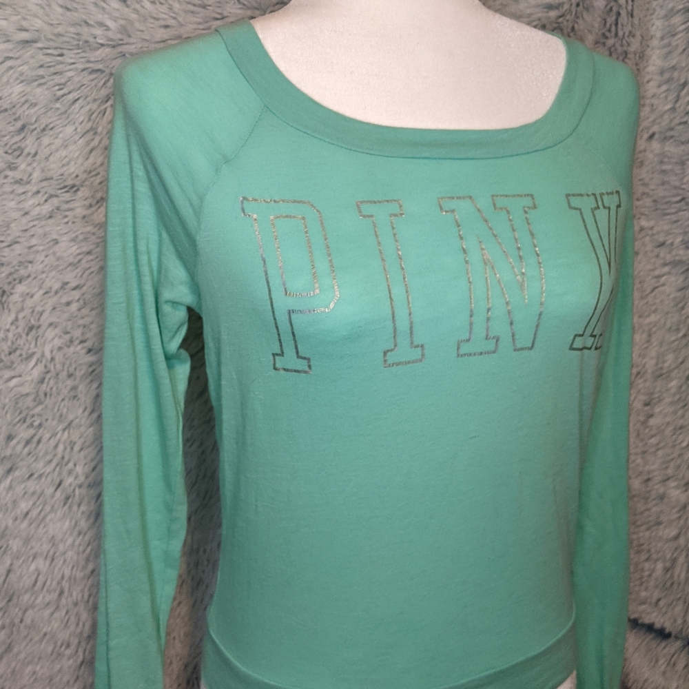 PINK Victoria's Secret ☆ Teal Blue Silver Extended Sleeves